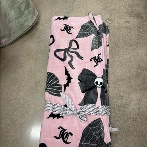 Juicy Couture Pink and Black Throw Blanket
